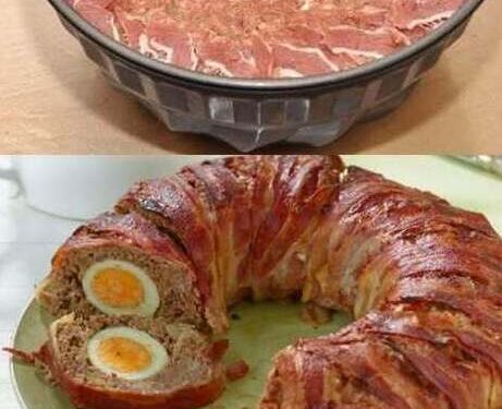 Hackbraten mit Überraschung, Sie brauchen 800g Hackfleisch!