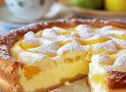 Unschlagbarer Apfelkuchen mit Vanillepudding in 10 Minuten im Ofen