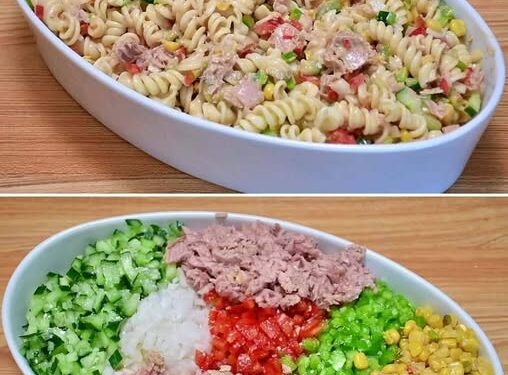 Thunfischsalat mit 3 Tomaten und 220 g Schafskäse