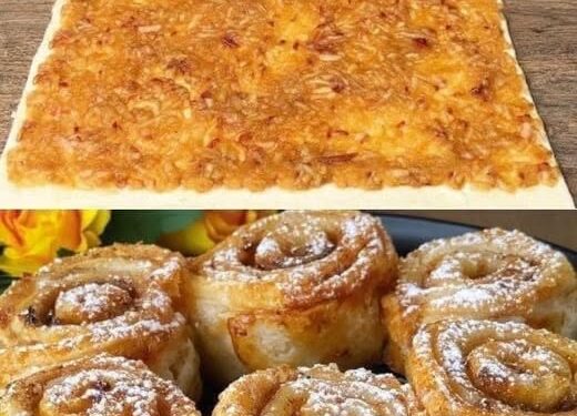 Einfach 500 g Blätterteig mit 3 Äpfel zu Log formen, sooo gut!