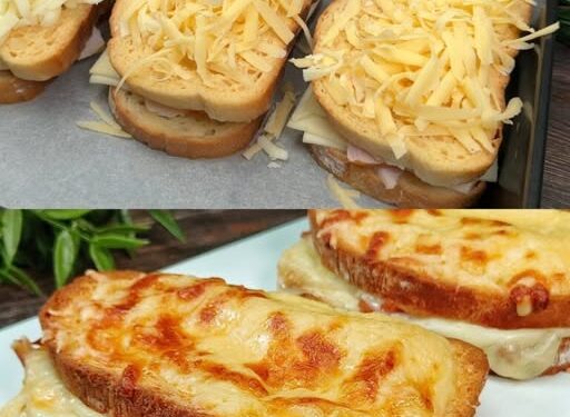 Boahh das konnte ich jeden Tag essen, Überbackenes Käsebrot mit Schinken