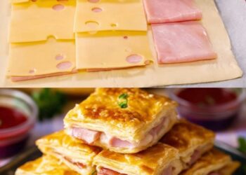 Schnelles Essen für die faulen, Blätterteig mit Schinken und Käse konnte ich ständig essen