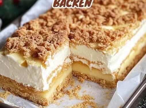 Apfel Spekulatius Kuchen vom Blech ganz ohne Backen!