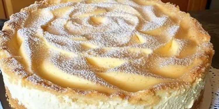 Quark Schneekuchen mit Vanillepudding