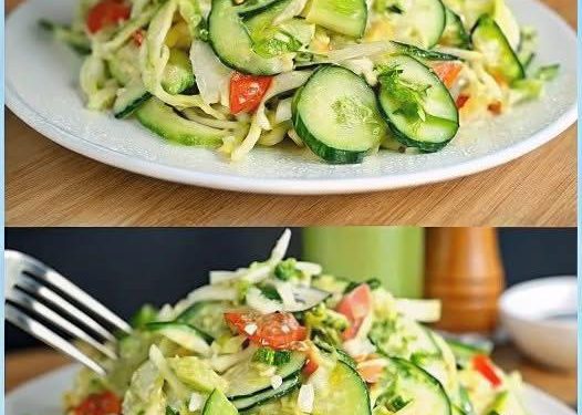 Gurkensalat mit Chinakohl gut zum Abnehmen in 5 Minuten zubereitet