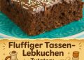 Fluffige Tassen-Lebkuchen ist würzig in wenigen Minuten ein kleiner Weihnachtszauber im Becher