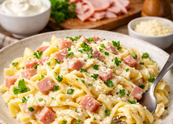 Cremige Schinken-Nudeln mit Schmand – ein echter Familienhit!