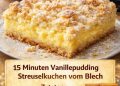 Blitz 15 Minuten Vanillepudding Streuselkuchen vom Blech