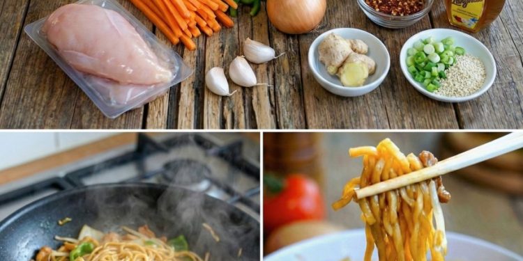 Chinesische Nudeln, aromatisch und einfach wie vom Lieblings-Imbiss