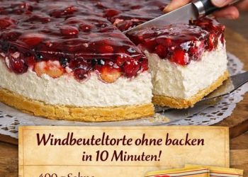 Ein Traum, Windbeutelkuchen ohne Backen mit 400g Sahne!