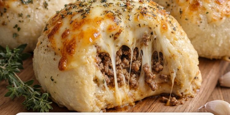 Knoblauch-Parmesan-Cheeseburger-Bomben