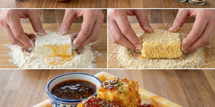 Crispy Feta aus dem Airfryer ist goldknusprig, cremig im Kern und einfach unwiderstehlich