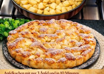 Apfelkuchen mit nur 3 Äpfel und in 10 Minuten, er macht mich verrückt
