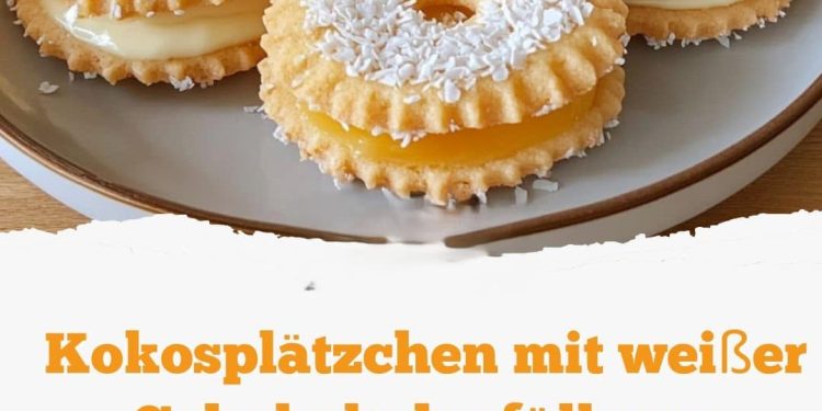 Kokosplätzchen mit weißer Schokoladenfüllung – zart, cremig & unwiderstehlich!