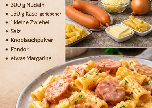 Wurst Pasta in Kasesauce schmeckt vollgeil!