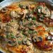 Hähnchen mit Champignons in cremiger Asiago-Senf-Sauce