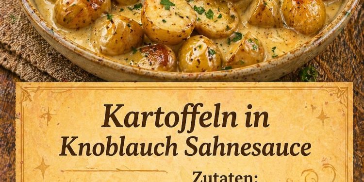 Kartoffeln in Knoblauch Sahnesauce