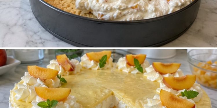 Schnelle Pfirsich-Sahne-Torte