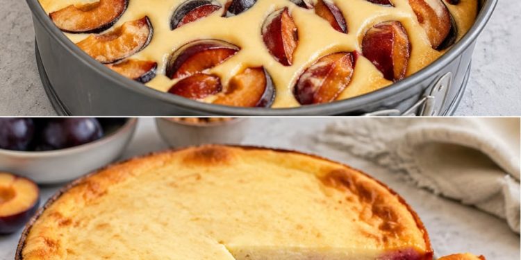 Zwetschkenkuchen mit Topfenguss