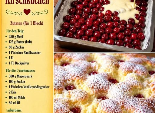 Quark Kirschkuchen in 5 Minuten