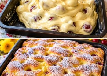 Schneller Quark Kirschkuchen in 5 Minuten zubereitet
