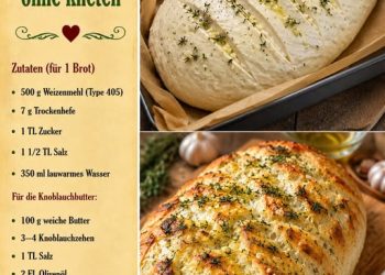 Superleckeres Faules Knoblauchbrot ohne Kneten in 20 Minuten