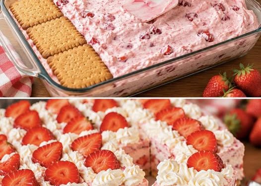 Erdbeer Keks Torte ohne Backen in 15 Minuten